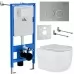 Унитаз с инсталляцией Roxen StounFix Slim 531880 с унитазом 530155-01 с кнопкой Santi 410260M