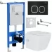 Унитаз с инсталляцией Roxen StounFix Slim 546731 с унитазом 530135-01X с кнопкой Santi 410280B