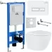Унитаз с инсталляцией Roxen StounFix Slim 570840 с унитазом 530185-02 с кнопкой Caspia 410280W