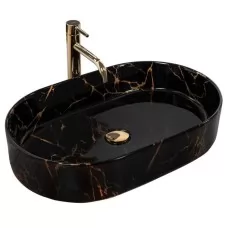 Умывальник Rea Nadia 60 Black Marble Shiny U0539 черный мрам..
