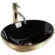 Умывальник Rea Sofia Black Gold Brush 41x33,5 U3310 черный/золото
