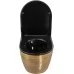 Унитаз Rea Carlo Flat Gold Brush Black C3300 золотой матовый