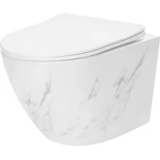 Унитаз Rea Carlos Nature Marble C6606 белый мрамор