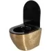 Унитаз Rea Carlo Flat Gold Brush Black C3300 золотой матовый