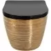 Унитаз Rea Carlo Flat Gold Brush Black C3300 золотой матовый