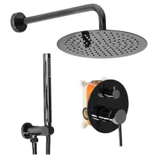 Душевая система Rea Lungo black metallic P4420 черный глянец