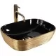 Умывальник Rea Belinda gold brush black U8780 46,5x33 черный/золото