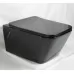 Унитаз Ceramalux 2215BW 35x52 безободковый черный мрамор SoftClose (подвесной)