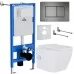 Унитаз с инсталляцией Roxen StounFix Slim 623444 с унитазом 530135-01X с кнопкой Steel 420280G