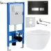 Унитаз с инсталляцией Roxen StounFix Slim 643669 с унитазом 530185-02 с кнопкой Glass 430280B