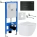 Унитаз с инсталляцией Roxen StounFix Slim 577729 с унитазом 530185-01 с кнопкой Caspia 410280B