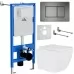 Унитаз с инсталляцией Roxen StounFix Slim 616329 с унитазом 530135-01 с кнопкой Steel 420280G