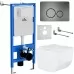Унитаз с инсталляцией Roxen StounFix Slim 632475 с унитазом 530145-01 с кнопкой Steel 420260G