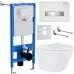 Унитаз с инсталляцией Roxen StounFix Slim 634261 с унитазом 530185-02 с кнопкой Glass 430280W​