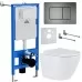 Унитаз с инсталляцией Roxen StounFix Slim 613423 с унитазом 530185-01 с кнопкой Steel 420280G