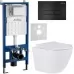 Унитаз с инсталляцией Roxen StounFix Slim 577729 с унитазом 530185-01 с кнопкой Caspia 410280B