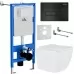 Унитаз с инсталляцией Roxen StounFix Slim 579341 с унитазом 530135-01 с кнопкой Caspia 410280B