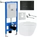 Унитаз с инсталляцией Roxen StounFix Slim 579124 с унитазом 530185-02 с кнопкой Caspia 410280B