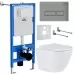 Унитаз с инсталляцией Roxen StounFix Slim 597373 с унитазом 530185-01 с кнопкой Caspia 410280M