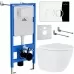 Унитаз с инсталляцией Roxen StounFix Slim 512989 с унитазом 530185-02 с кнопкой Santi 410260CH