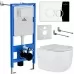 Унитаз с инсталляцией Roxen StounFix Slim 516917 с унитазом 530155-01 с кнопкой Santi 410260CH