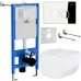 Унитаз с инсталляцией Roxen StounFix Slim 518414 с унитазом 530145-01 с кнопкой Santi 410260CH 