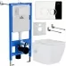 Унитаз с инсталляцией Roxen StounFix Slim 521082 с унитазом 530135-01X с кнопкой Santi 410260CH