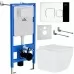 Унитаз с инсталляцией Roxen StounFix Slim 550013 с унитазом 530135-01 с кнопкой Santi 410280CH