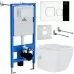 Унитаз с инсталляцией Roxen StounFix Slim 552245 с унитазом 530135-01X с кнопкой Santi 410280CH