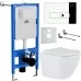 Унитаз с инсталляцией Roxen StounFix Slim 583589 с унитазом 530185-01 с кнопкой Caspia 410280CH
