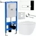 Унитаз с инсталляцией Roxen StounFix Slim 585987 с унитазом 530185-02 с кнопкой Caspia 410280CH