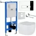 Унитаз с инсталляцией Roxen StounFix Slim 593355 с унитазом 530155-01 с кнопкой Caspia 410280CH