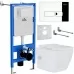 Унитаз с инсталляцией Roxen StounFix Slim 596716 с унитазом 530135-01X с кнопкой Caspia 410280CH