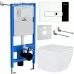 Унитаз с инсталляцией Roxen StounFix Slim 592045 с унитазом 530135-01 с кнопкой Caspia 410280CH
