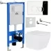 Унитаз с инсталляцией Roxen StounFix Slim 513314 с унитазом 530135-01 с кнопкой Santi 410260CH