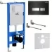 Инсталляция для унитаза Roxen StounFix Slim 710200 с кнопкой Glass 430280B