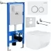 Унитаз с инсталляцией Roxen StounFix Slim 506177 с унитазом 530145-01 с клавишей Santi 410260W