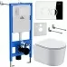 Унитаз с инсталляцией Roxen StounFix Slim 913681 с унитазом 530120-01 с кнопкой Santi 410260CH