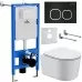 Унитаз с инсталляцией Roxen StounFix Slim 917914 с унитазом 530120-01 с кнопкой Santi 410280B