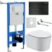 Унитаз с инсталляцией Roxen StounFix Slim 921358 с унитазом 530120-01 с кнопкой Caspia 410280B