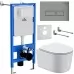 Унитаз с инсталляцией Roxen StounFix Slim 943570 с унитазом 530120-01 с кнопкой Caspia 410280M