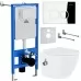 Унитаз с инсталляцией Roxen StounFix Slim 926249 с унитазом 530185-01Х с кнопкой Santi 410260CH