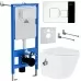 Унитаз с инсталляцией Roxen StounFix Slim 942567 с унитазом 530185-01Х с кнопкой Santi 410280CH