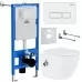 Унитаз с инсталляцией Roxen StounFix Slim 953833 с унитазом 530185-01Х с кнопкой 410280W