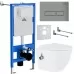 Унитаз с инсталляцией Roxen StounFix Slim 959767 с унитазом 530185-01Х с кнопкой Caspia 410280M
