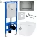 Унитаз с инсталляцией Roxen StounFix Slim 960516 с унитазом 530185-01Х с кнопкой Steel 420280G