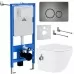 Унитаз с инсталляцией Roxen StounFix Slim 962282 с унитазом 530185-01Х с кнопкой Steel 420260G