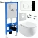 Унитаз с инсталляцией Roxen StounFix Slim 964100 с унитазом 530170-01 с кнопкой Santi 410280CH