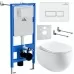 Унитаз с инсталляцией Roxen StounFix Slim 964170 с унитазом 530170-01 и с клавишей Caspia 410280W