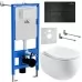 Унитаз с инсталляцией Roxen StounFix Slim 964195 с унитазом 530170-01 и с клавишей Caspia 410280B